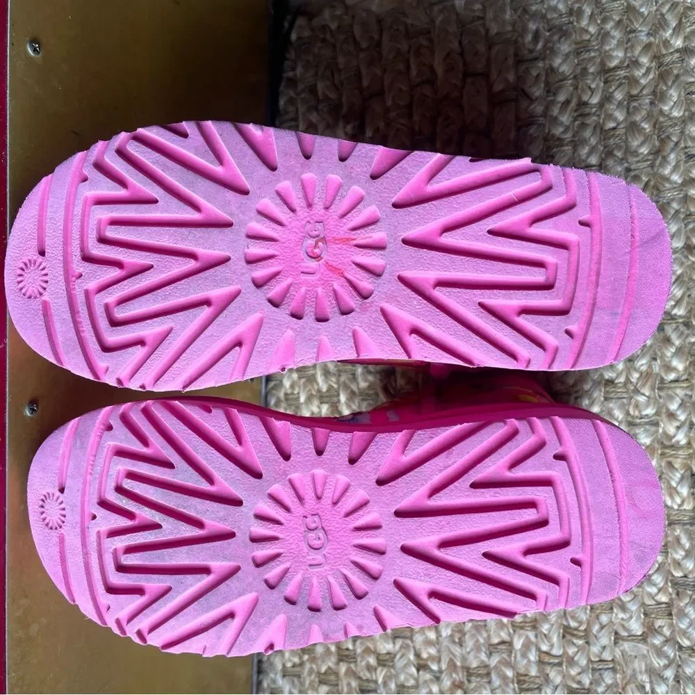 Ugg Women’s Classic Mini Tiger Flower Women's Boots Pink/Yellow (Size 8)